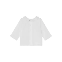 Best Sale Blouse Brod E En Coton Bio B B Blanc Naissance & Bébé Blouses, Chemises